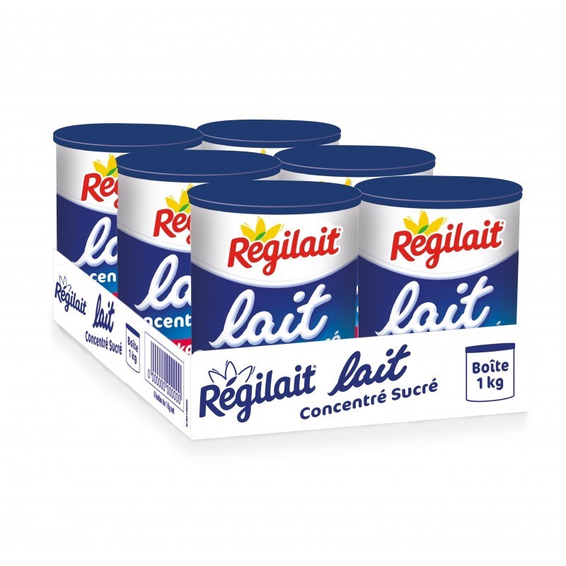 Lot De 6 Boîtes Régilait Lait Concentré Sucré Entier 397g - Neuf